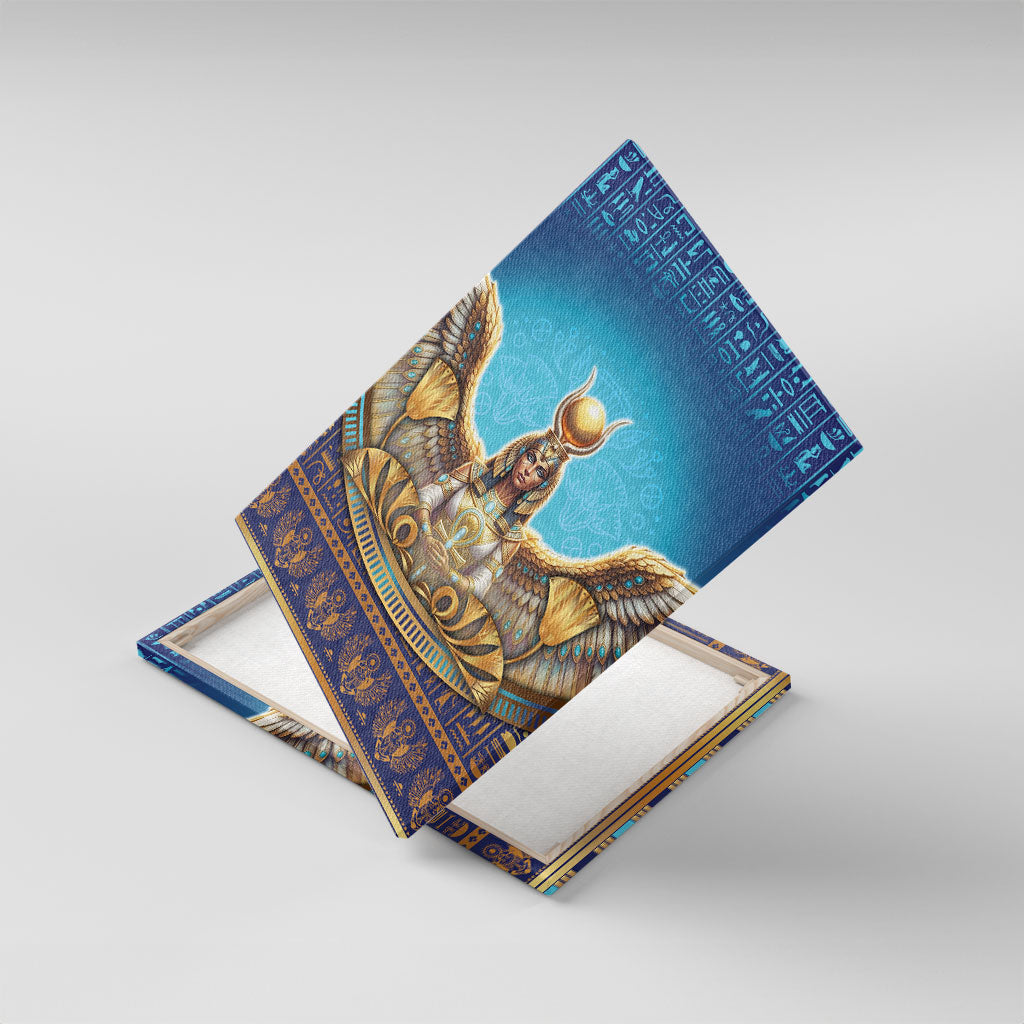 Egyptian Goddess Isis Canvas Wall Art Ancient Mythology Winged Queen