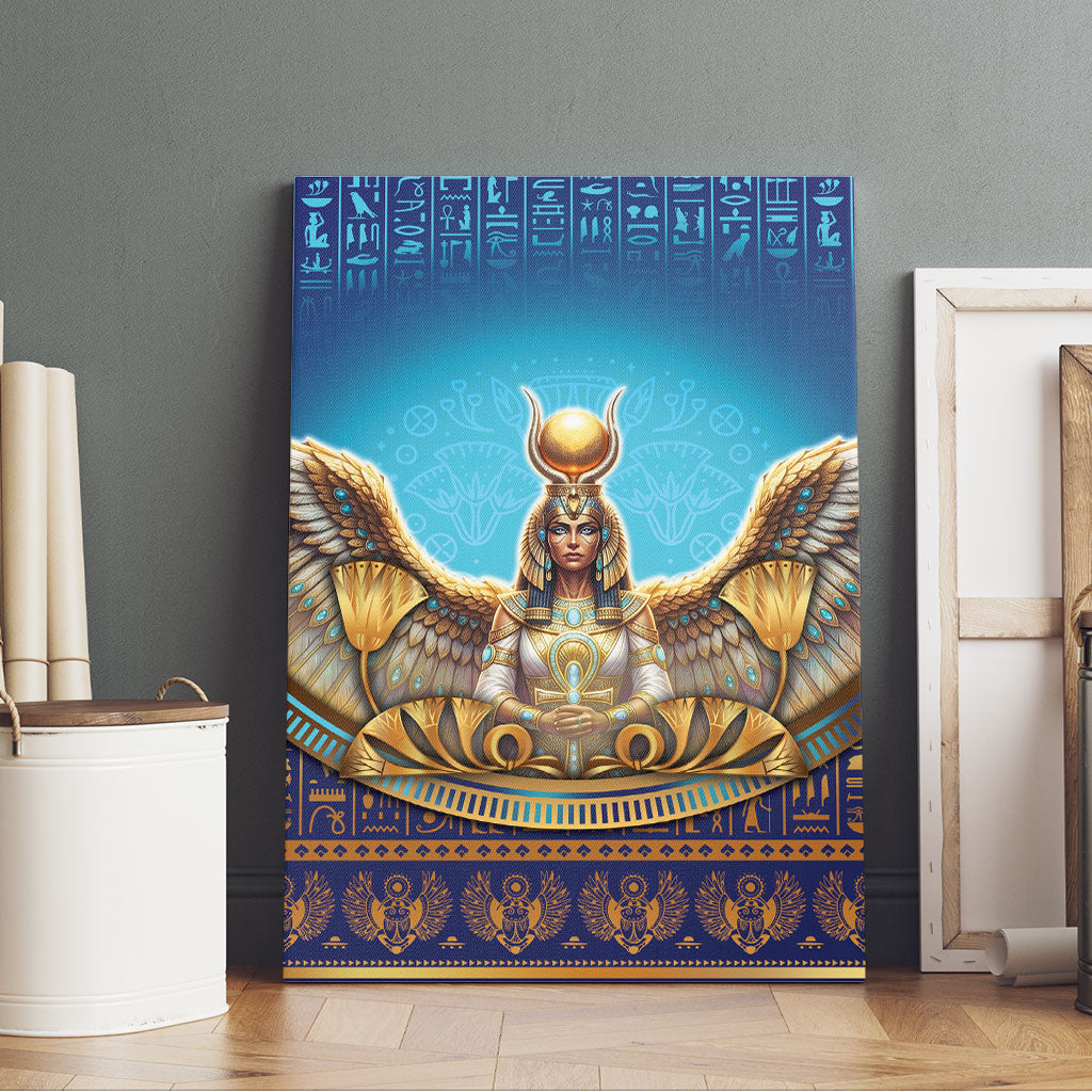 Egyptian Goddess Isis Canvas Wall Art Ancient Mythology Winged Queen
