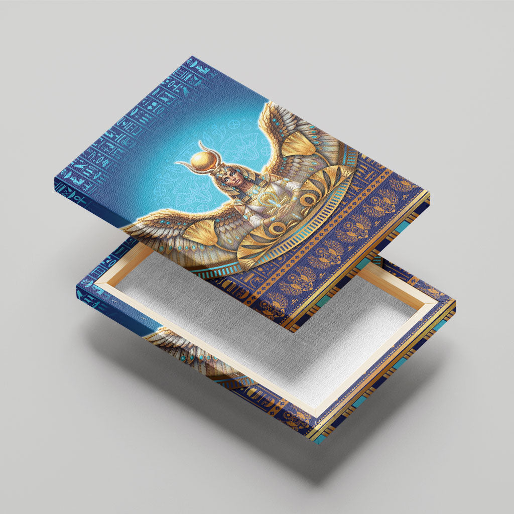 Egyptian Goddess Isis Canvas Wall Art Ancient Mythology Winged Queen