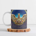 Egyptian Goddess Isis Ceramic Mug Ancient Mythology Winged Queen