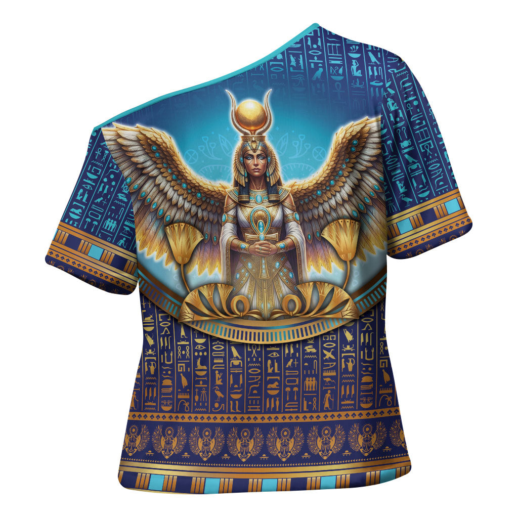 Egyptian Goddess Isis Cross Shoulder Shirt Ancient Mythology Winged Queen