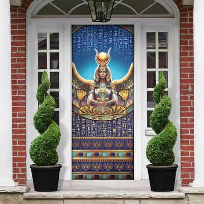 Egyptian Goddess Isis Door Cover Ancient Mythology Winged Queen