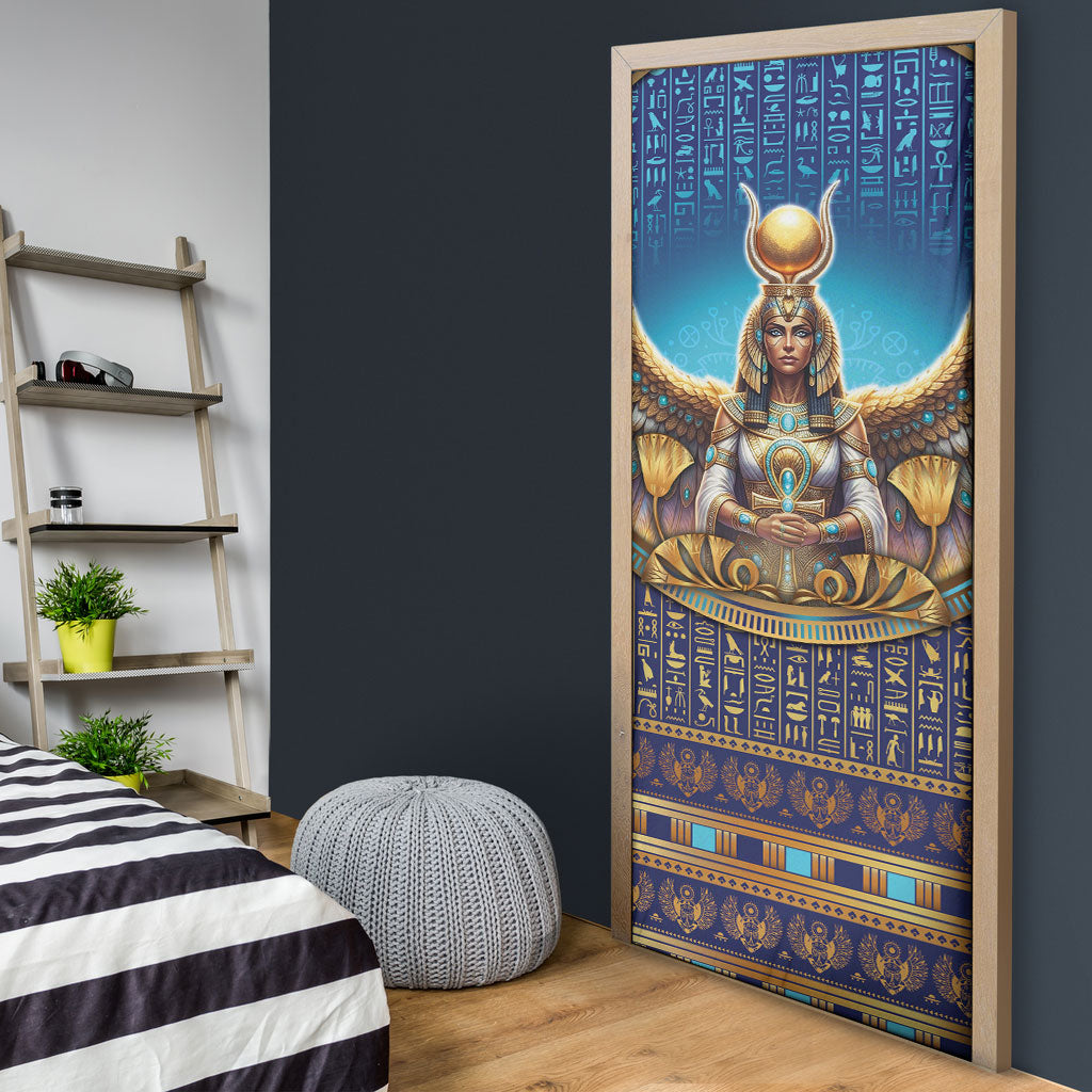Egyptian Goddess Isis Door Cover Ancient Mythology Winged Queen