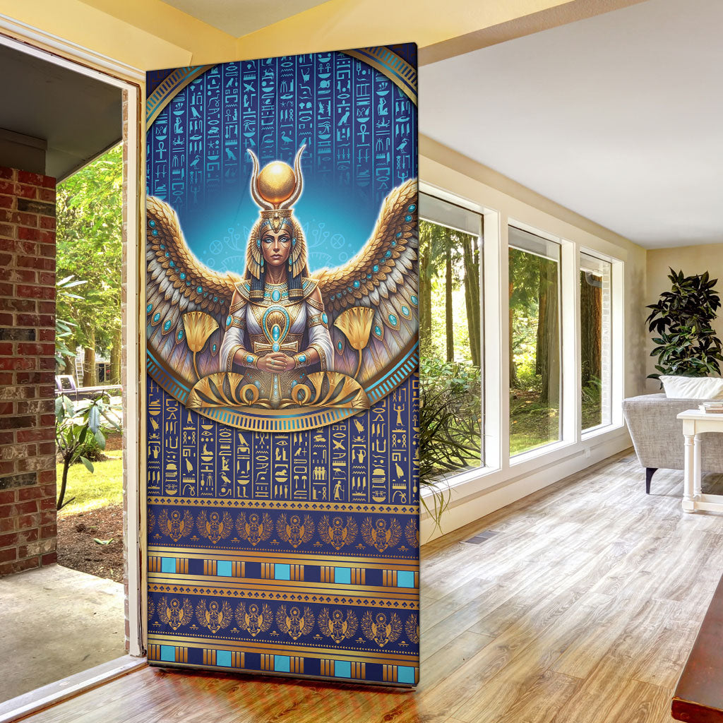 Egyptian Goddess Isis Door Cover Ancient Mythology Winged Queen