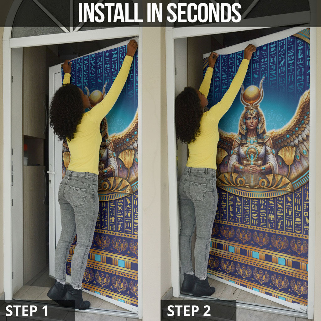 Egyptian Goddess Isis Door Cover Ancient Mythology Winged Queen