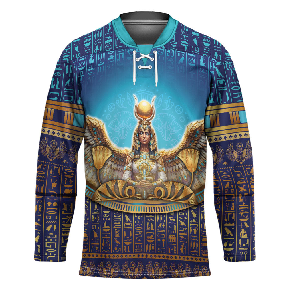 Egyptian Goddess Isis Hockey Jersey Ancient Mythology Winged Queen