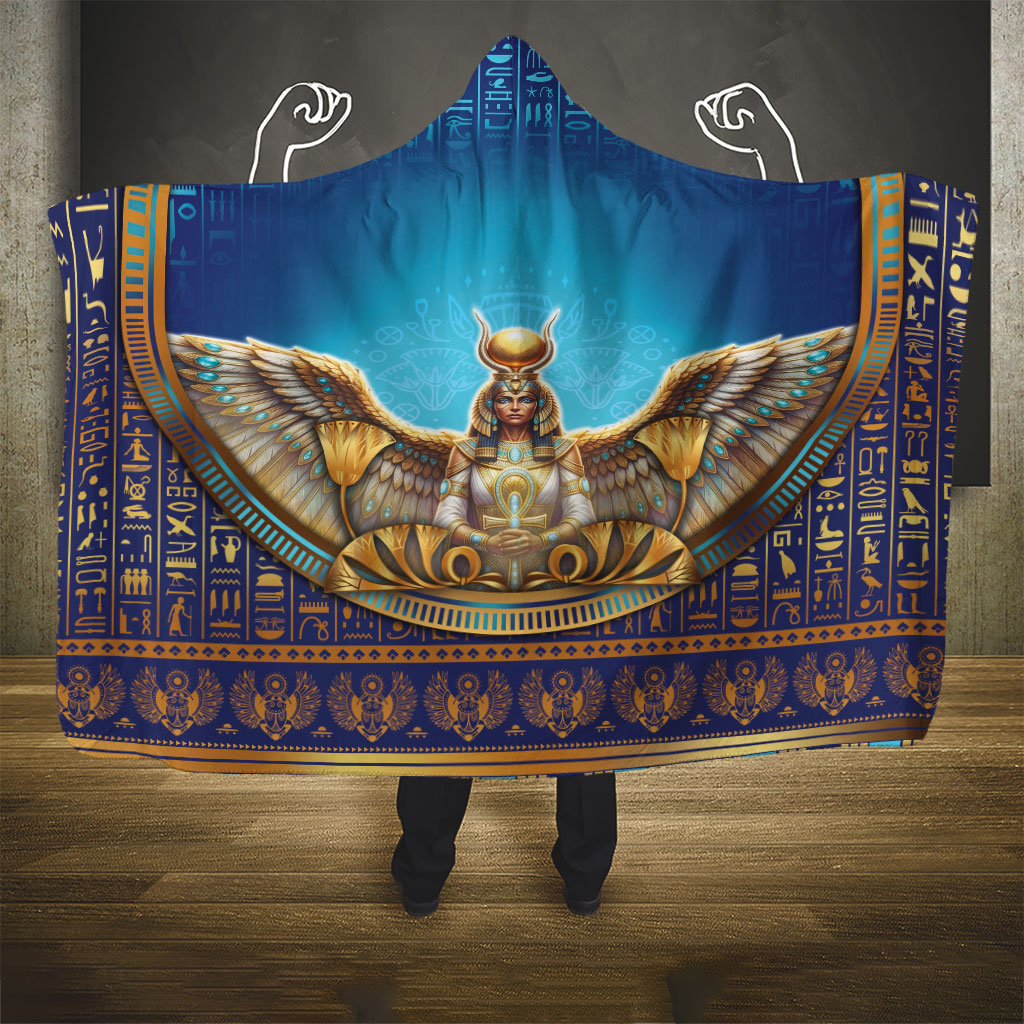 Egyptian Goddess Isis Hooded Blanket Ancient Mythology Winged Queen