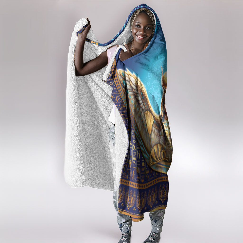 Egyptian Goddess Isis Hooded Blanket Ancient Mythology Winged Queen