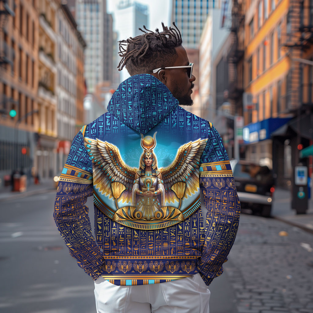 Egyptian Goddess Isis Hoodie Ancient Mythology Winged Queen
