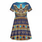 Egyptian Goddess Isis Kid Short Sleeve Dress Ancient Mythology Winged Queen