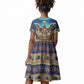 Egyptian Goddess Isis Kid Short Sleeve Dress Ancient Mythology Winged Queen