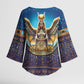 Egyptian Goddess Isis Kimono Sleeve Blouse Ancient Mythology Winged Queen
