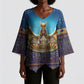 Egyptian Goddess Isis Kimono Sleeve Blouse Ancient Mythology Winged Queen