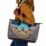 Egyptian Goddess Isis Leather Tote Bag Ancient Mythology Winged Queen