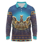 Egyptian Goddess Isis Long Sleeve Polo Shirt Ancient Mythology Winged Queen