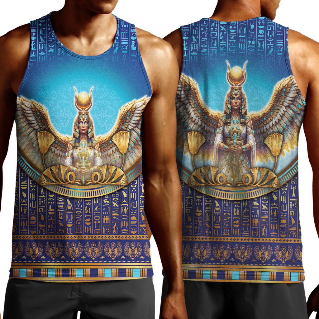 Egyptian Goddess Isis Men Tank Top Ancient Mythology Winged Queen
