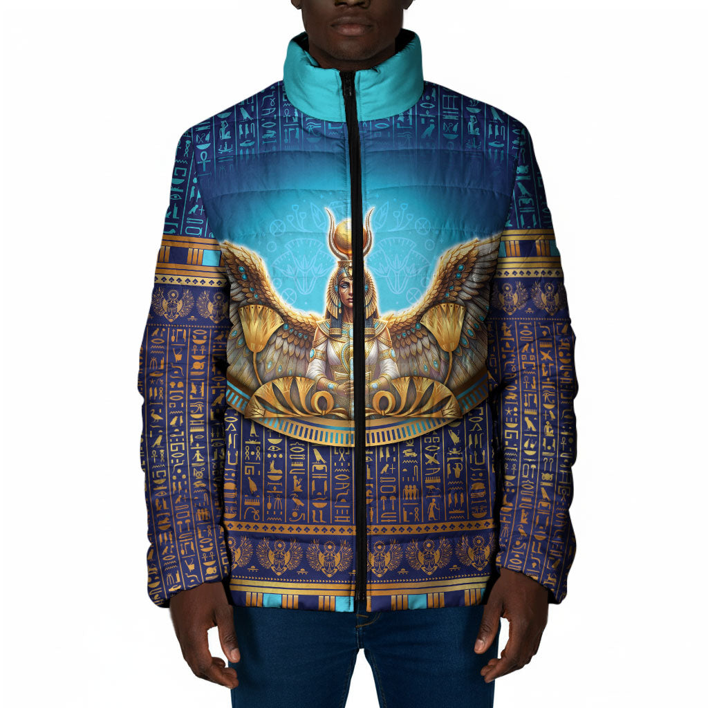 Egyptian Goddess Isis Padded Jacket Ancient Mythology Winged Queen
