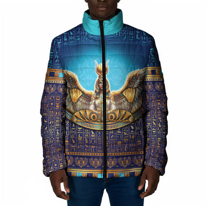 Egyptian Goddess Isis Padded Jacket Ancient Mythology Winged Queen