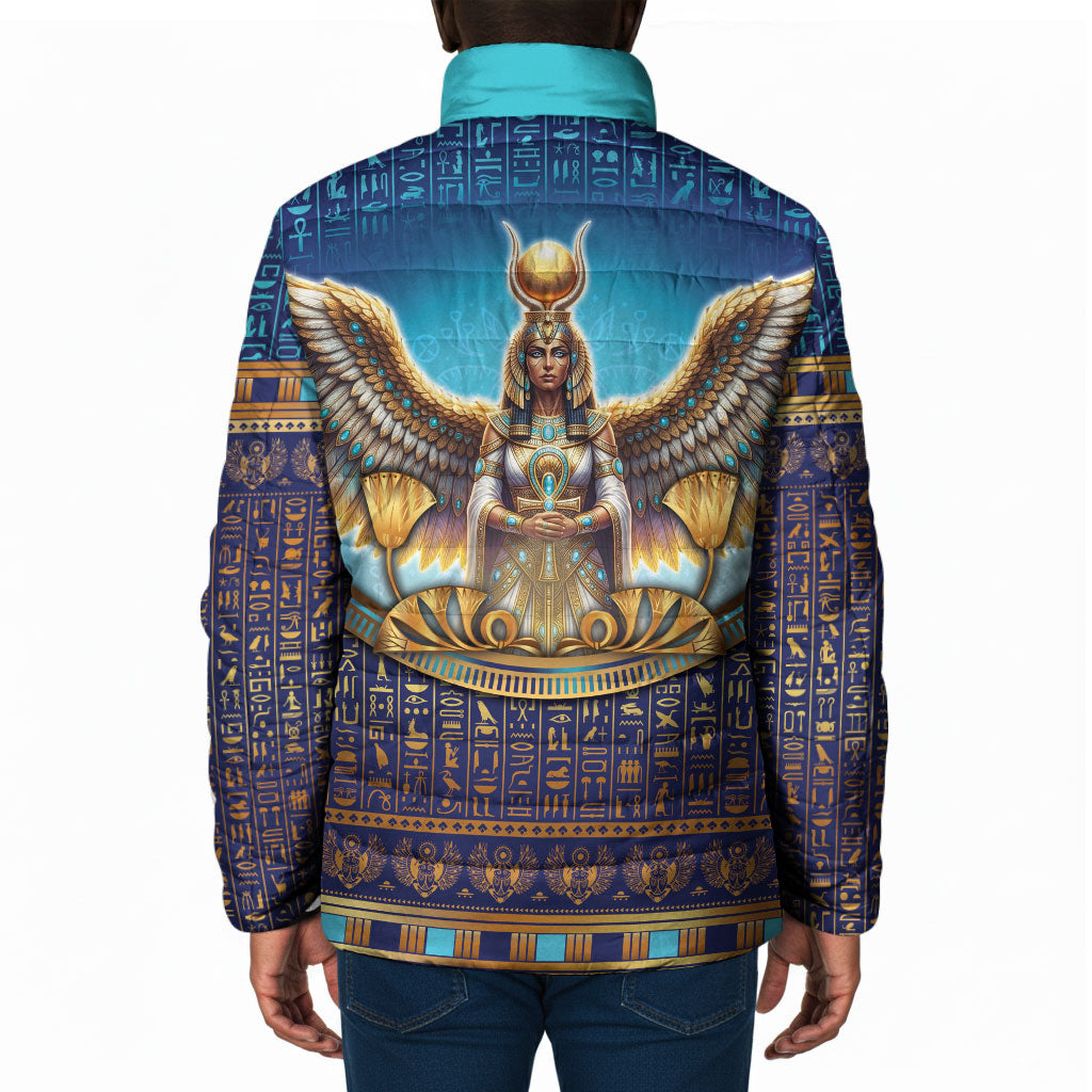 Egyptian Goddess Isis Padded Jacket Ancient Mythology Winged Queen
