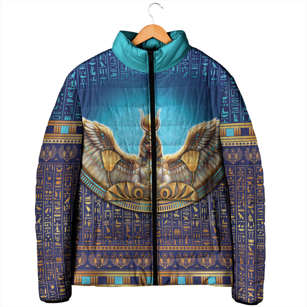 Egyptian Goddess Isis Padded Jacket Ancient Mythology Winged Queen