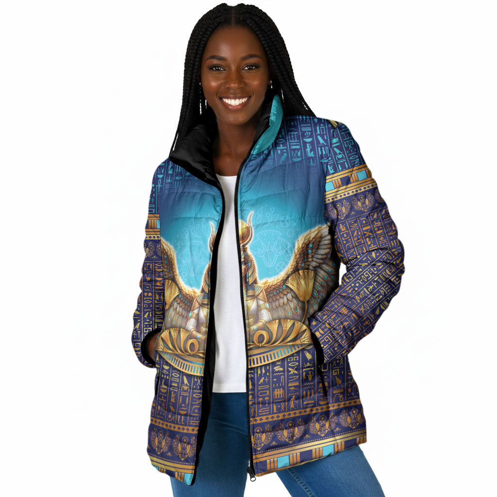 Egyptian Goddess Isis Padded Jacket Ancient Mythology Winged Queen