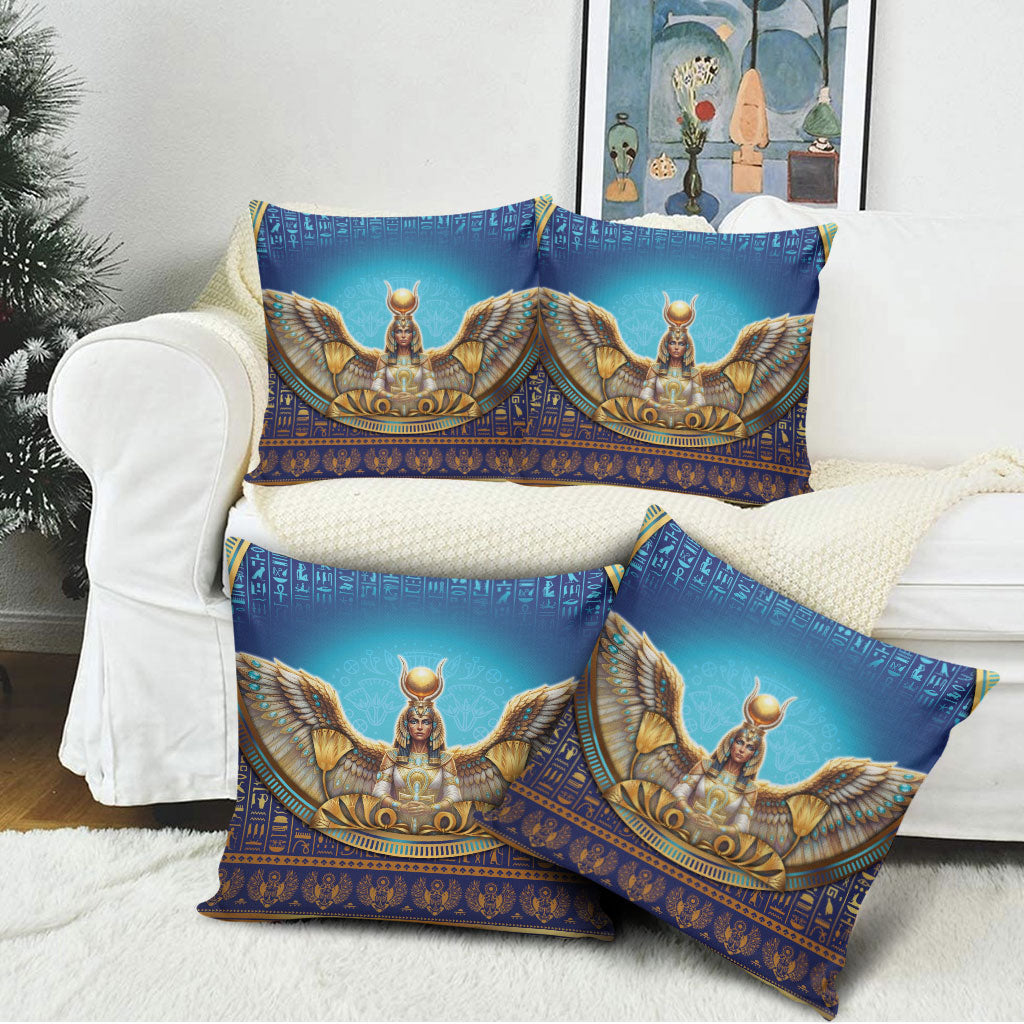 Egyptian Goddess Isis Pillow Cover Ancient Mythology Winged Queen