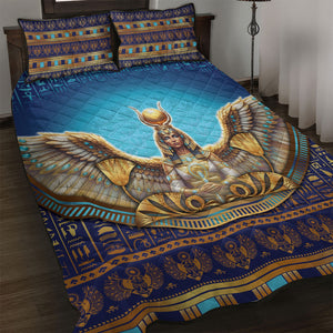 Egyptian Goddess Isis Quilt Bed Set Ancient Mythology Winged Queen