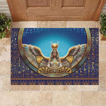 Egyptian Goddess Isis Rubber Doormat Ancient Mythology Winged Queen
