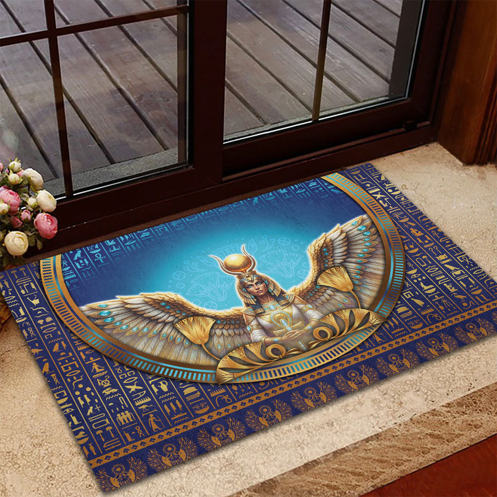 Egyptian Goddess Isis Rubber Doormat Ancient Mythology Winged Queen