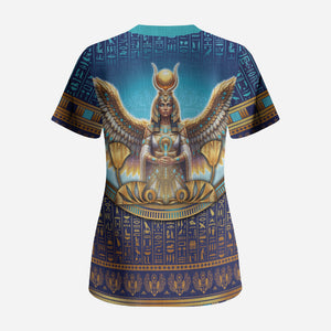 Egyptian Goddess Isis Scrub Top Ancient Mythology Winged Queen