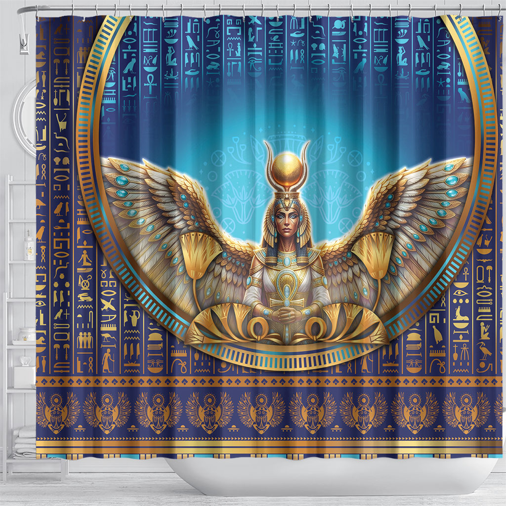 Egyptian Goddess Isis Shower Curtain Ancient Mythology Winged Queen