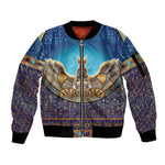 Egyptian Goddess Isis Sleeve Zip Bomber Jacket Ancient Mythology Winged Queen