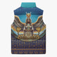 Egyptian Goddess Isis Sleeveless Puffer Jacket Ancient Mythology Winged Queen