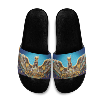 Egyptian Goddess Isis Slide Sandals Ancient Mythology Winged Queen
