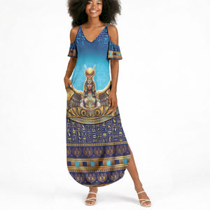 Egyptian Goddess Isis Summer Maxi Dress Ancient Mythology Winged Queen