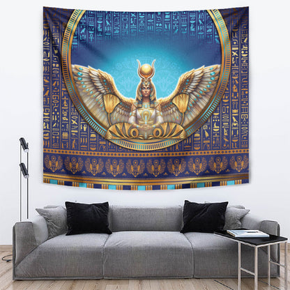 Egyptian Goddess Isis Tapestry Ancient Mythology Winged Queen