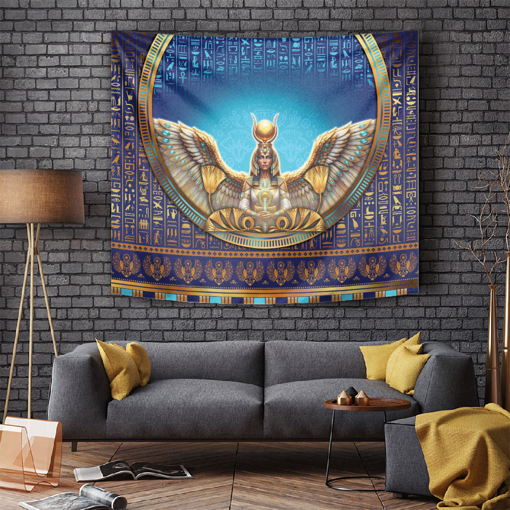Egyptian Goddess Isis Tapestry Ancient Mythology Winged Queen
