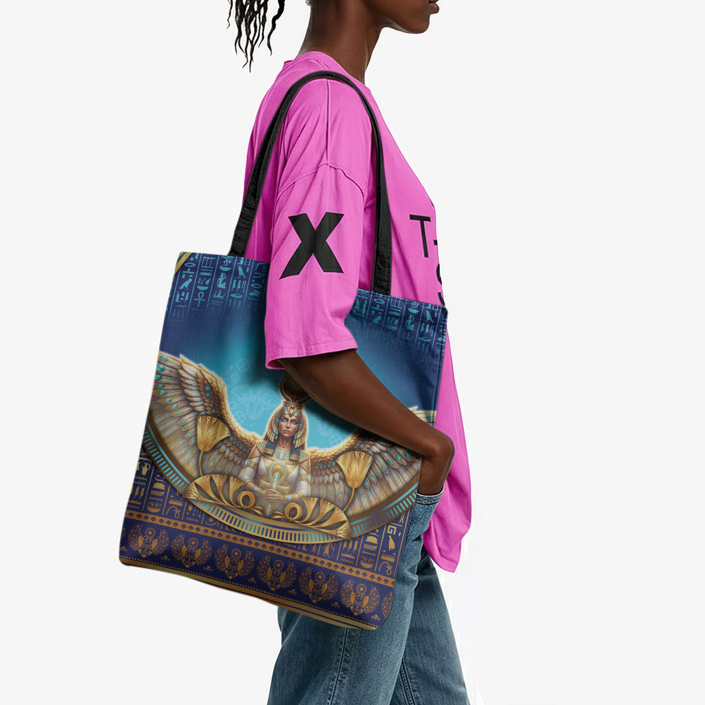 Egyptian Goddess Isis Tote Bag Ancient Mythology Winged Queen
