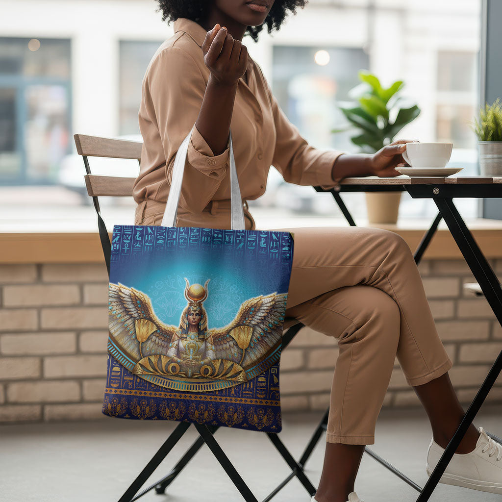 Egyptian Goddess Isis Tote Bag Ancient Mythology Winged Queen