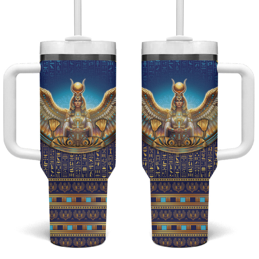 Egyptian Goddess Isis Tumbler With Handle Ancient Mythology Winged Queen