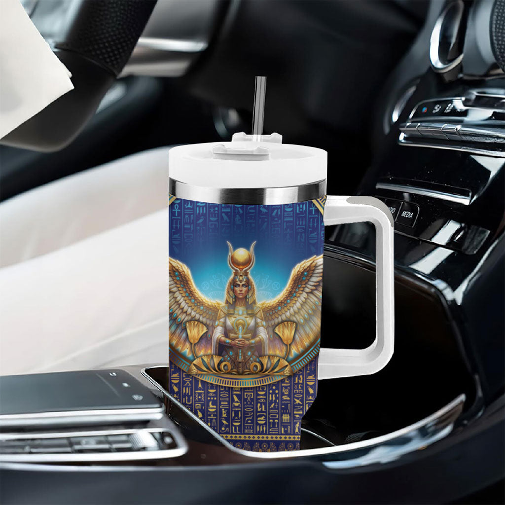 Egyptian Goddess Isis Tumbler With Handle Ancient Mythology Winged Queen