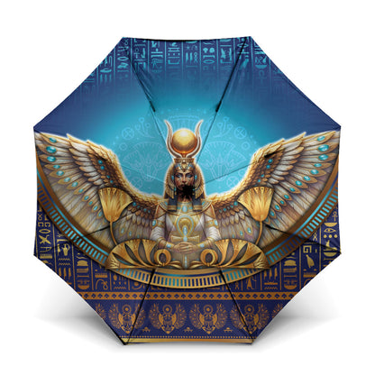 Egyptian Goddess Isis Umbrella Ancient Mythology Winged Queen