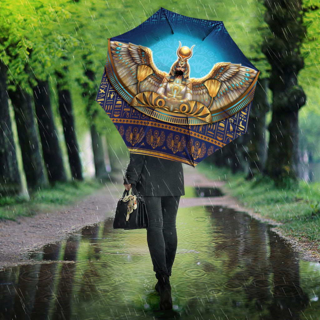 Egyptian Goddess Isis Umbrella Ancient Mythology Winged Queen