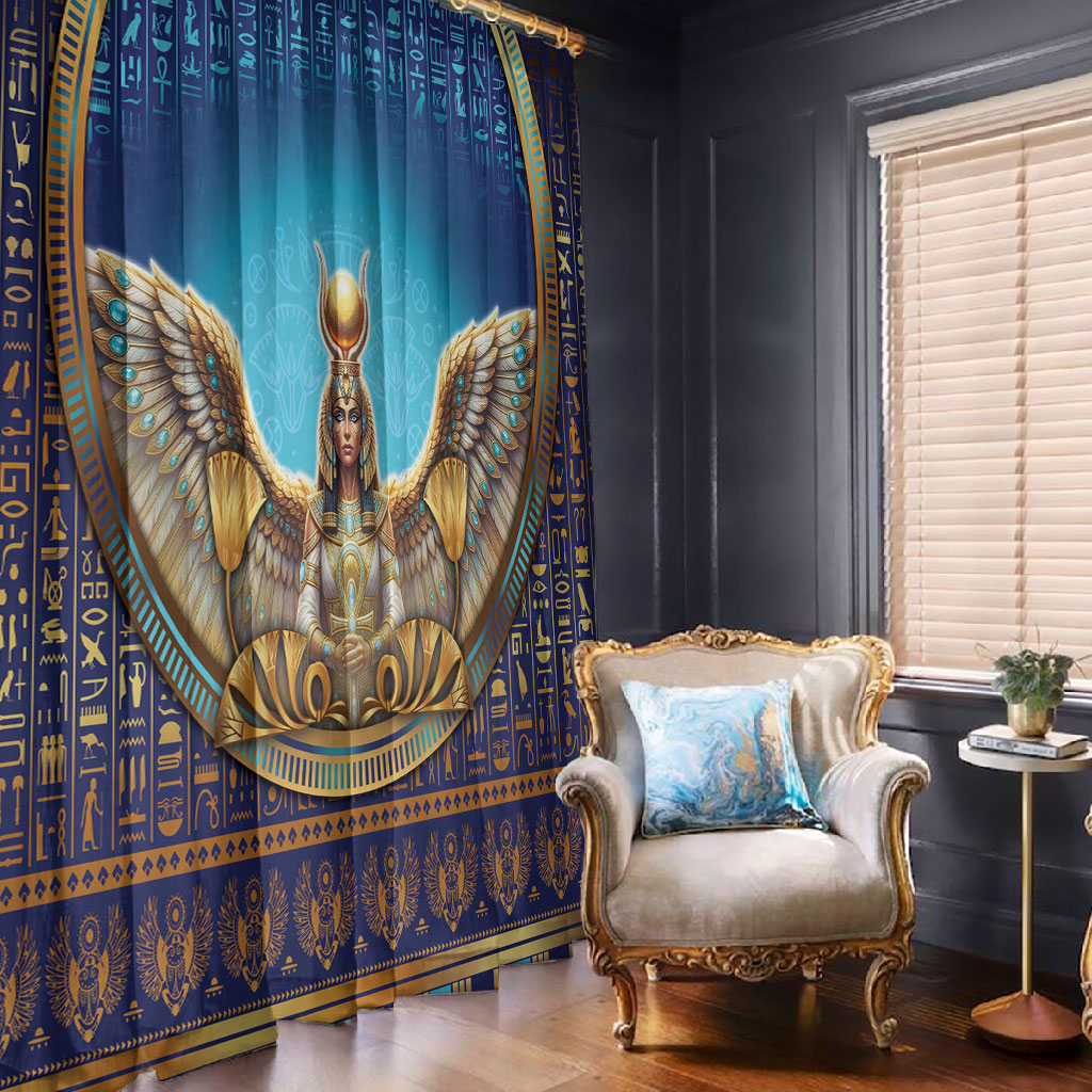 Egyptian Goddess Isis Window Curtain Ancient Mythology Winged Queen