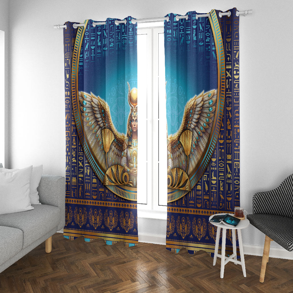 Egyptian Goddess Isis Window Curtain Ancient Mythology Winged Queen