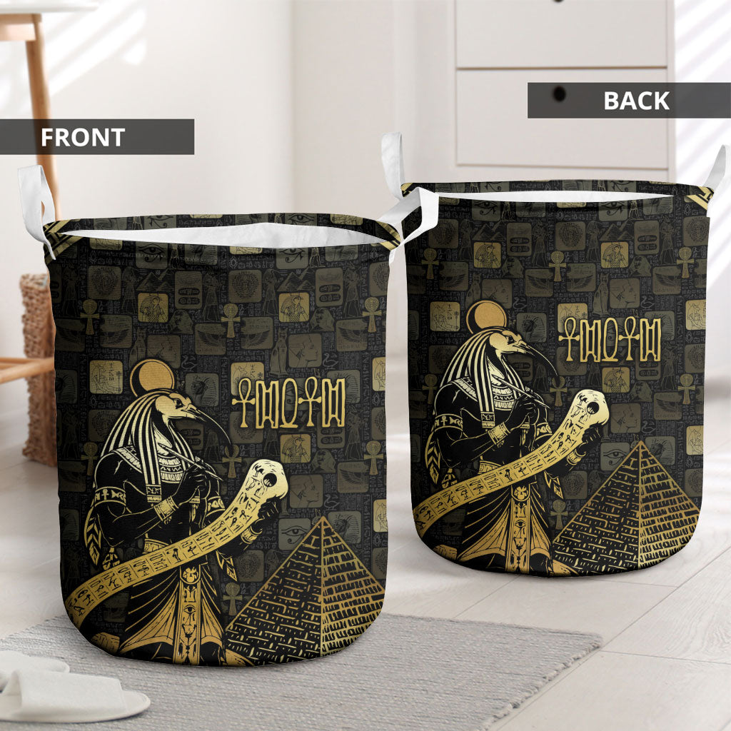 Egyptian God Thoth Laundry Basket Ancient Mythology Ibis Wisdom Hieroglyphic