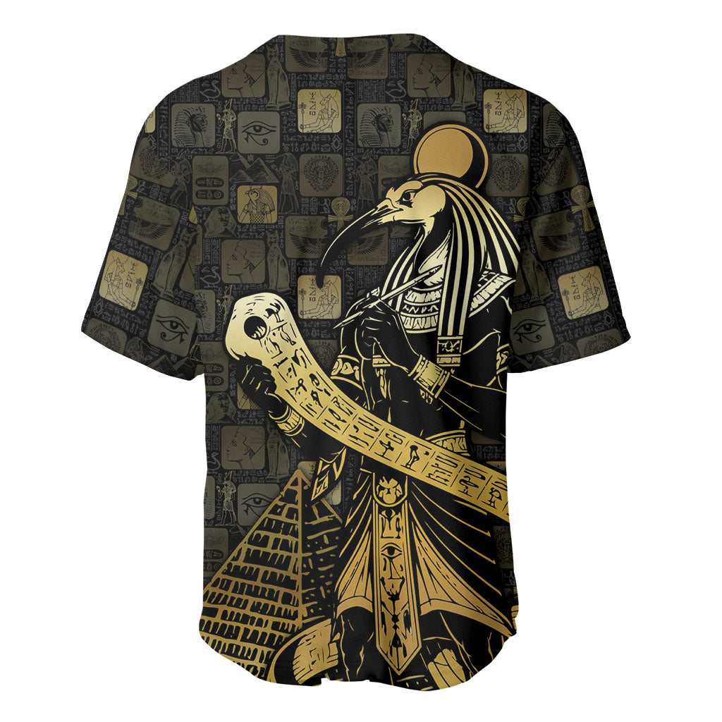 Egyptian God Thoth Baseball Jersey Ancient Mythology Ibis Wisdom Hieroglyphic