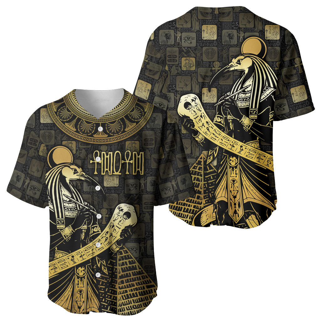 Egyptian God Thoth Baseball Jersey Ancient Mythology Ibis Wisdom Hieroglyphic