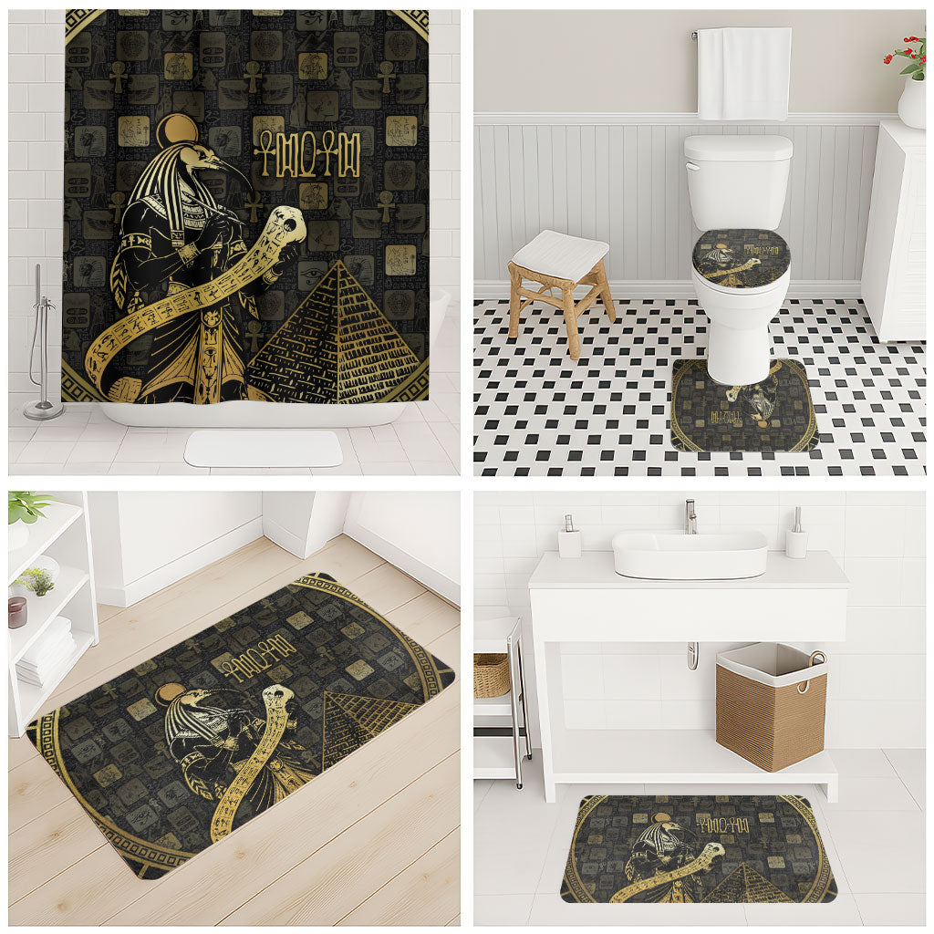 Egyptian God Thoth Bathroom Set Ancient Mythology Ibis Wisdom Hieroglyphic
