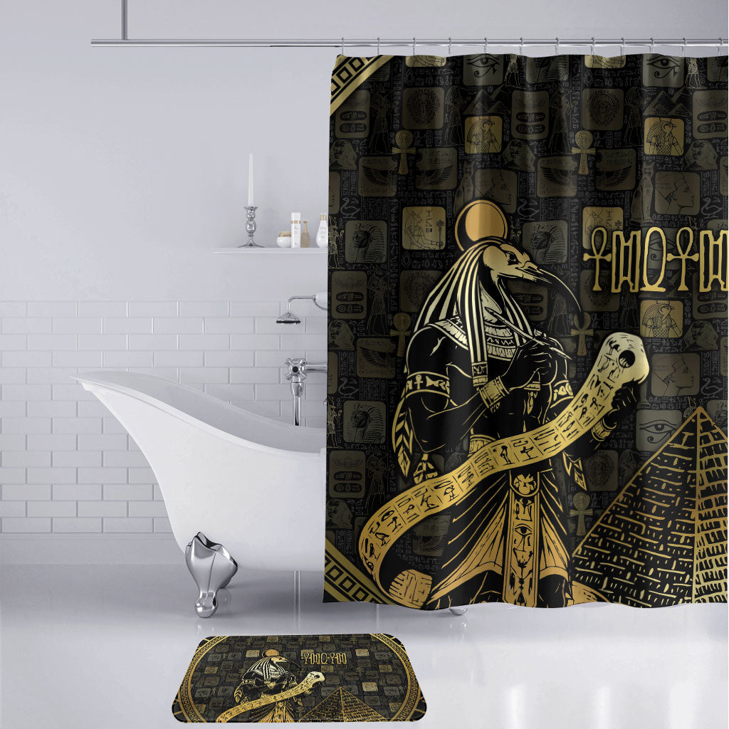Egyptian God Thoth Bathroom Set Ancient Mythology Ibis Wisdom Hieroglyphic